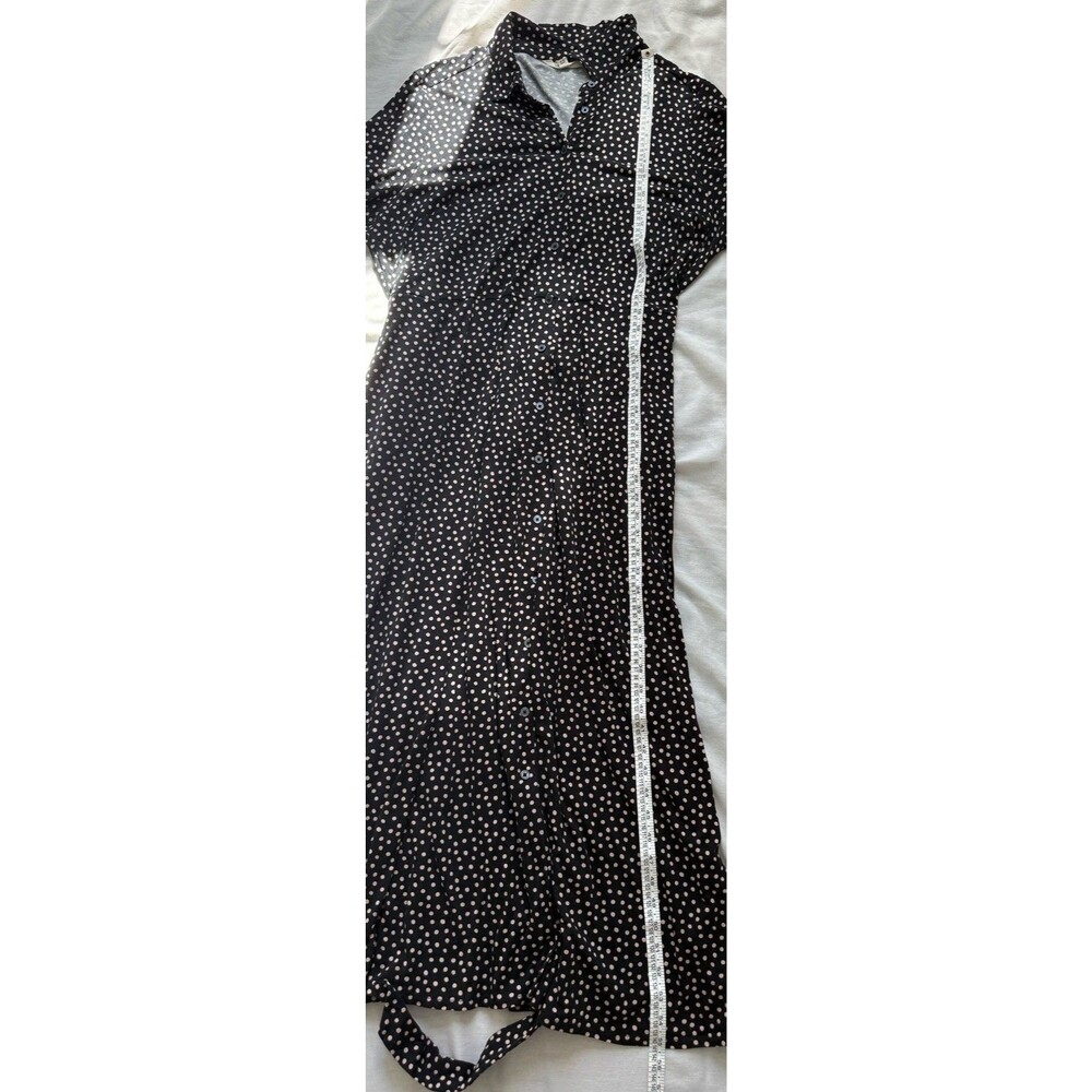 Boden Black beige polka Dot Maxi Shirt Dress Button Front Belted 20-22 plus - Picture 7 of 7